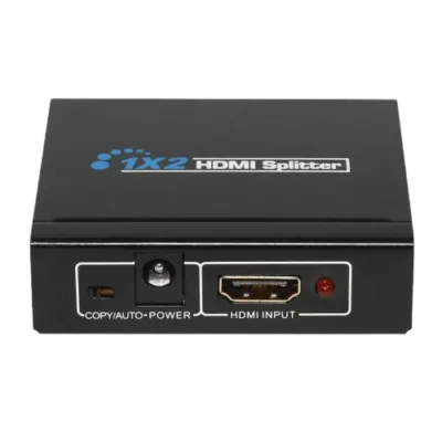 HDCVT 1-2 HDMI 4k Splitter with Edid Features: - 1 x 2 HDMI Splitter distributes 1 HDMI Source to 2 HDMI Displays simultaneously - It offers HD Video Solution for Super Market, Shopping Mall, HDTV / STB / DVD / Projector / DVR factory, Data Control Center, Information Distribution, Conference Room Presentation, Education and Training, Corporation Showroom, Luxurious House. Specifications: - 1 HDMI Input Signal Split to 2 HDMI Sink Devices - HDCP 1.4 Protocol Compliant - 3D HDMI 1.4a Video Format Support - 3D Video Support including Frame Packing for all 3D formats up to a 297MHz TMDS Clock - Support Display Resolutions up to 4K x 2K@30Hz - 1080P@120Hz, and 1080P 3D@60Hz - Support Deep Color 30bit, 36bit, 48bit per Pixel - Digital Audio Format, as DTS-HD / Dolby-True-HD / LPCM 7.1 / DTS / Dolby-AC3 / DSD What's in the box HDCVT 1-2 HDMI 4k Splitter with EDID