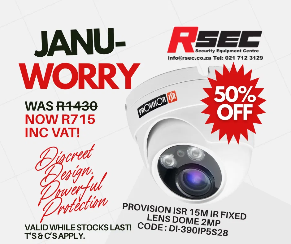 PROVISION ISR 15M IR Fixed Lens Dome 2MP Retail Sale